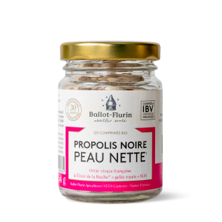Comprimés Peau Nette à la propolis noire - 100% Fr et Bio