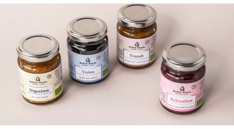 Miels de Cure Bio associés aux matières apicoles nobles